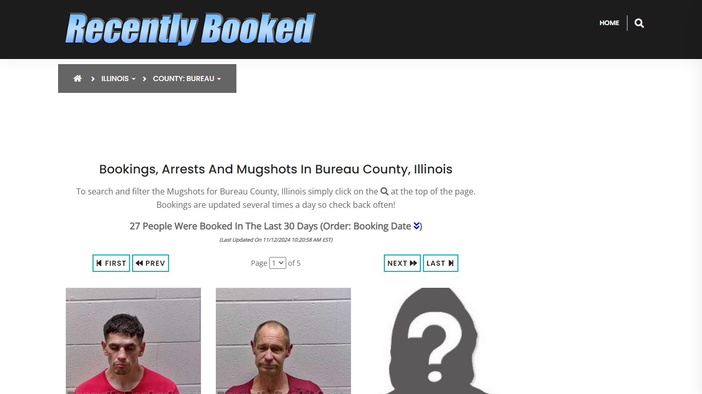 Bookings, Arrests and Mugshots in Bureau County, Illinois - Recently Booked