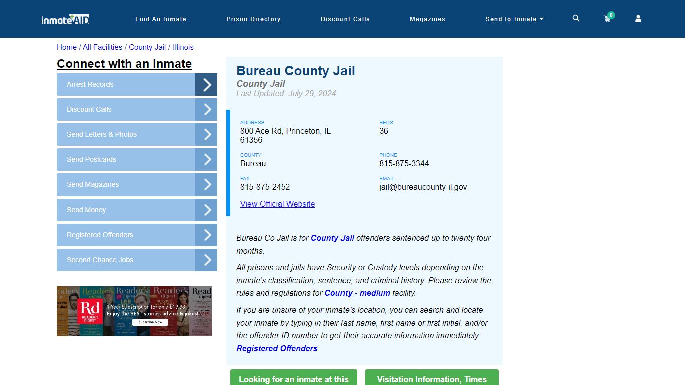 Bureau County Jail - Inmate Locator